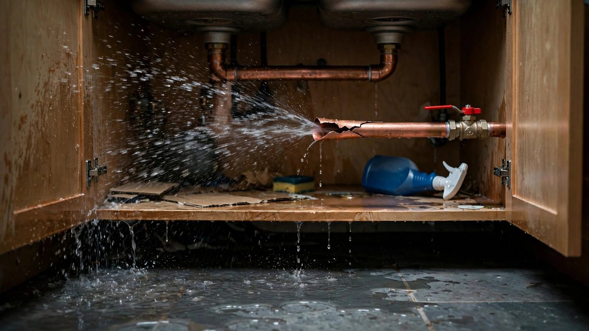 Water damage from a burst pipe in a Lebanon TN home