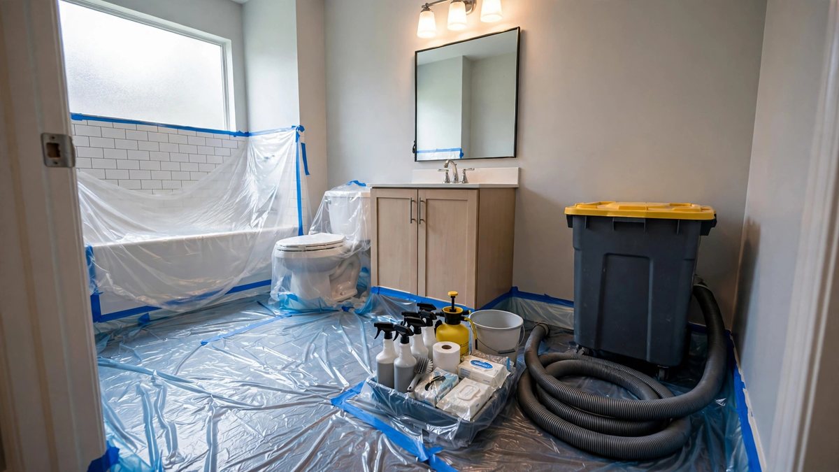 Professional sewage cleanup with protective equipment in Lebanon TN