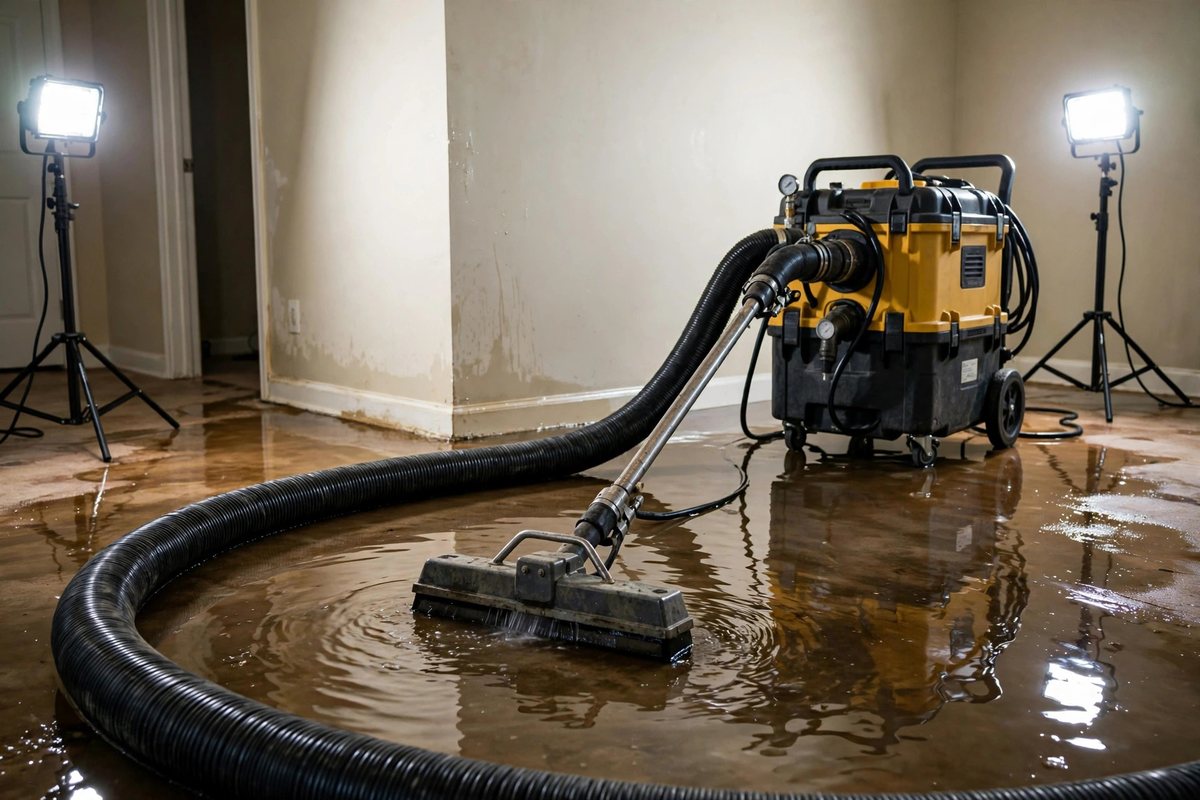 Water extraction equipment removing standing water in Lebanon TN